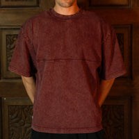 OVERSIZED FADED TEE - WINE