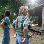 OVERSIZED FADED TEE - AGED GREEN