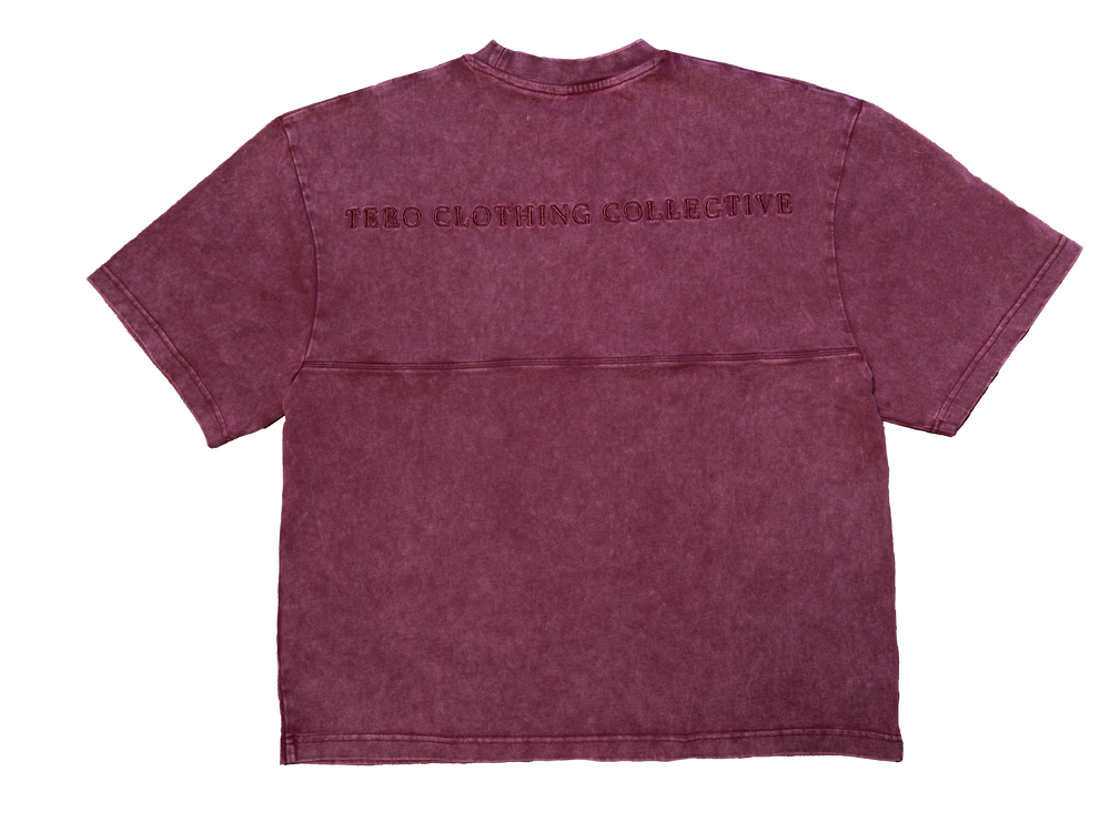 OVERSIZED FADED TEE - WINE